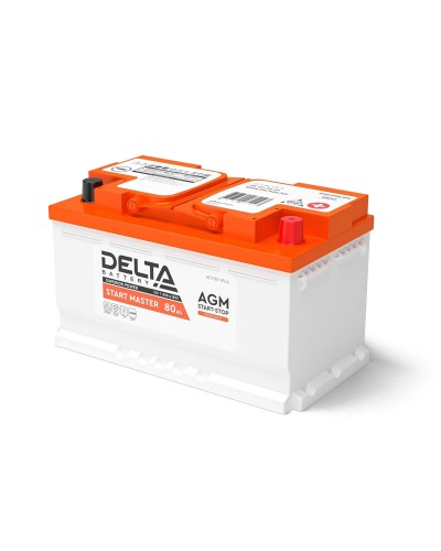 Delta START MASTER AGM 1280 (80 Ah). Аккумулятор автомобильный герметичный свинцово-кислотный. Delta в Сочи