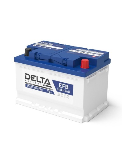 Delta START MASTER EFB 1275 (75 Ah). Аккумулятор автомобильный герметичный свинцово-кислотный. Delta в Сочи