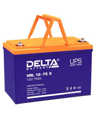 Delta HRL 12-75 X. Аккумулятор герметичный свинцово-кислотный. Delta в Сочи