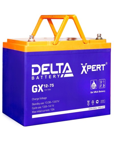Delta GX 12-75. Аккумулятор герметичный свинцово-кислотный. Delta в Сочи