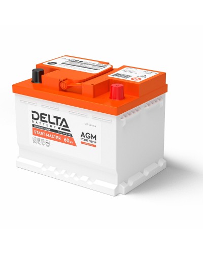 Delta START MASTER AGM 1260 (60 Ah). Аккумулятор автомобильный герметичный свинцово-кислотный. Delta в Сочи