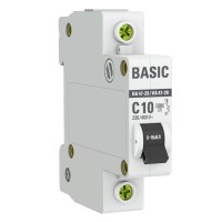 Автоматический выключатель 1P 10А (C) 4,5кА ВА 47-29 Basic (mcb4729-1-10C). Автоматический выключатель. EKF