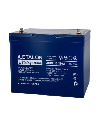 A.ETALON AHRX 12-360W (75). Аккумулятор герметичный свинцово-кислотный. ETALON в Сочи