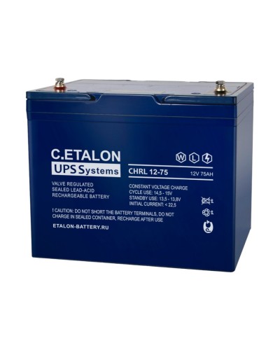 C.ETALON CHRL 12-75. Аккумулятор герметичный свинцово-кислотный. ETALON в Сочи