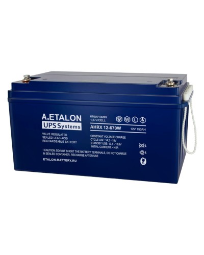 A.ETALON AHRX 12-670W (150). Аккумулятор герметичный свинцово-кислотный. ETALON в Сочи