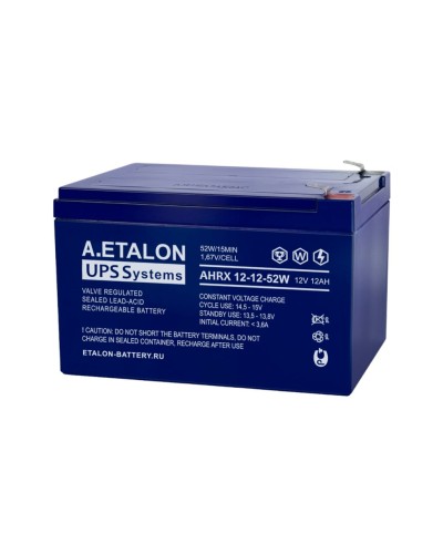 A.ETALON AHRX 12-12-52W. Аккумулятор герметичный свинцово-кислотный. ETALON в Сочи