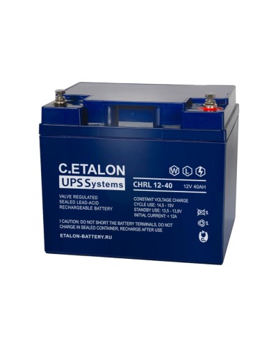 C.ETALON CHRL 12-40. Аккумулятор герметичный свинцово-кислотный. ETALON в Сочи