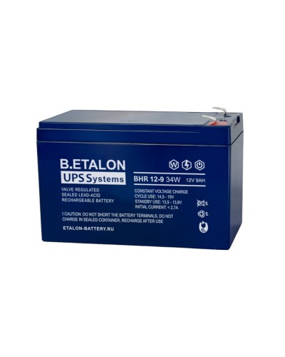 B.ETALON BHR 12-9 34W. Аккумулятор герметичный свинцово-кислотный. ETALON в Сочи