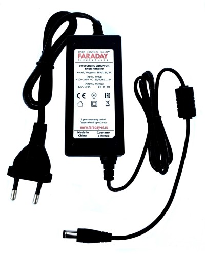 36W/12V/3A. Импульсный блок питания в пластиковом корпусе. FARADAY в Сочи