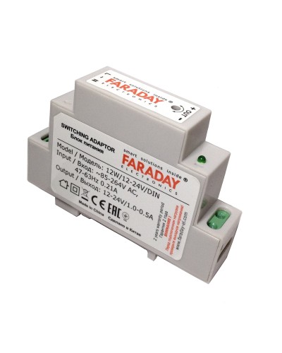 12W/12-24V/DIN. Блок питания. FARADAY в Сочи