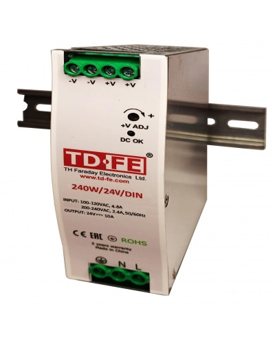 240W/24V/DIN. Источник вторичного электропитания резервированный. FARADAY в Сочи