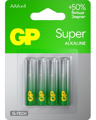 GP Super Alkaline 15A AA (GP 15AA21-2CRSBC4), упак. 4 шт. БЛИСТЕР. Алкалиновые батарейки. GP Batteries в Сочи