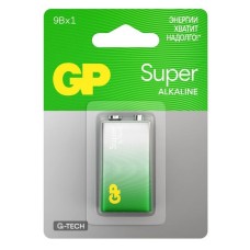 GP Super Alkaline 9V Крона (GP 1604AA21-5CRSBC1), БЛИСТЕР. Алкалиновая батарейка. GP Batteries