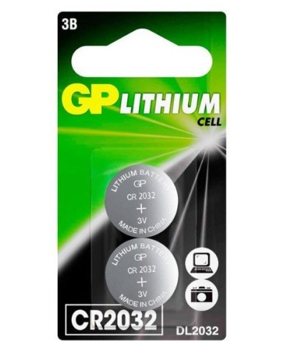 GP Lithium CR2032 (GP CR2032-2CRU2), упак. 2 шт. БЛИСТЕР. Литиевые дисковые батарейки. GP Batteries в Сочи