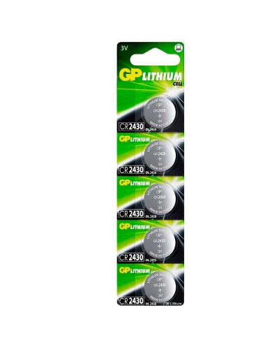 GP Lithium CR2430 (GP CR2430-2C5 100/1000), упак. 5 шт. БЛИСТЕР. Литиевые дисковые батарейки. GP Batteries в Сочи
