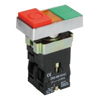 Кнопка LAY5-BW8465 I-O сдвоенная с подсветкой (BBD40-BW-K51). Кнопка с подсветкой. IEK