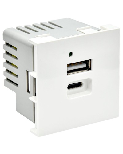 Розетка USB A+C 4,2А PRIMER РКЮ-25-40-П белый IEK (PR-KK40D-RU-0-2-AC-K01). Розетка USB. IEK в Сочи