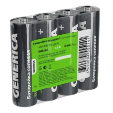 Батарейка солевая R06/AA GENERICA (4 шт) (ABT-R06-ST-L04-G). Батарейка солевая. IEK