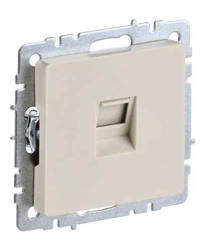 Розетка RJ45 РК10-БрКр кат.5E бежевый BRITE (BR-K10-1-K10). Розетка компьютерная. IEK в Сочи