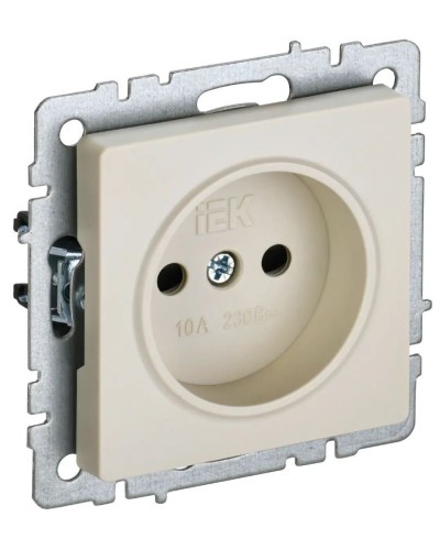Розетка без з/к РСш10-2-БрКр бежевый BRITE (BR-R13-10-K10). Розетка без заземления с защитными шторками. IEK в Сочи