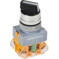 Переключатель D7-11X2 на 2 положения черный GENERICA (BSW50-11X2-3-21-2-K02-G). Переключатель. IEK