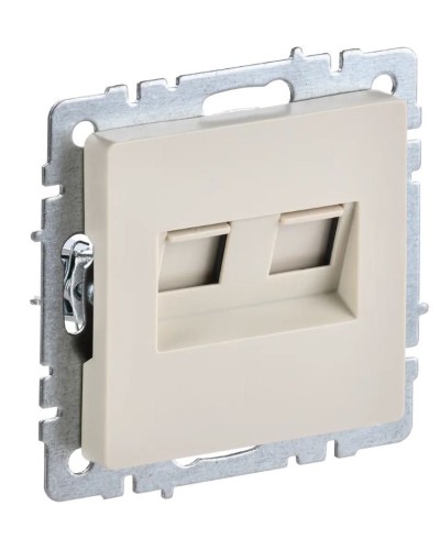 Розетка RJ11+RJ45 РК/Т12-БрКр бежевый BRITE (BR-KT20-O-1-K10). Розетка двойная. IEK в Сочи