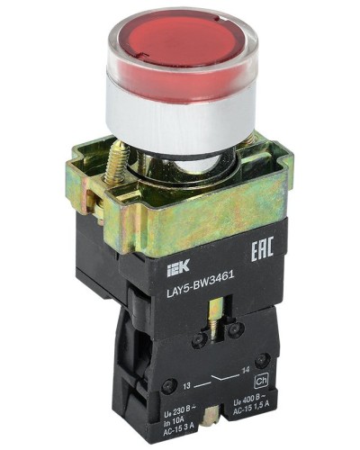 Кнопка LAY5-BW3461 с подсветкой красный 1з (BBT50-BW-K04). Кнопка с подсветкой. IEK в Сочи