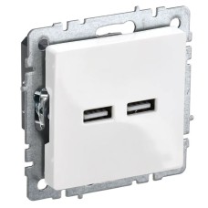 Розетка USB A+A 3,1А РЮ10-1-БрБ белый BRITE (BR-U21-D31-K01). Розетка USB. IEK