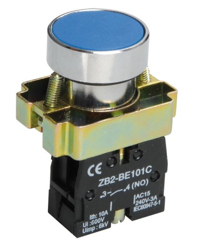 Кнопка LAY5-BA61 без подсветки синяя 1з (BBT60-BA-K07). Кнопка без подсветки. IEK в Сочи
