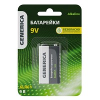 Батарейка Alkaline 6LR61 9V GENERICA (ABT-6LR619V-ST-L02-G). Батарейка щелочная. IEK