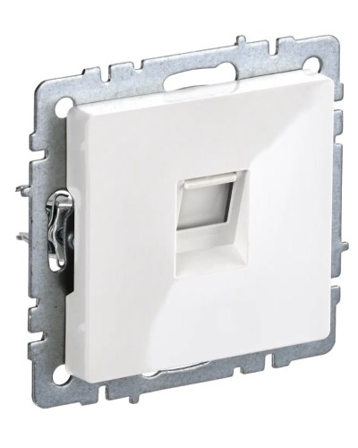 Розетка RJ45 РК10-БрБ кат.5E, белая BRITE (BR-K10-1-K01). Розетка компьютерная. IEK в Сочи