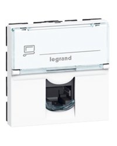 Розетка Mosaic RJ45, одиночная, 2 модуля, Cat 5e, белый (076554): Розетка в Сочи