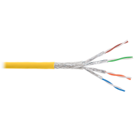 S/FTP, 4pair, Cat7a, Solid, In, LSZH (NKL 4375C-YL). Кабель «витая пара» (LAN) для структурированных систем связи. NIKOLAN