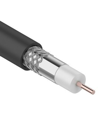 RG-6U, 75 Ом, CCS/Al/Al, 64%, 100 м OUTDOOR. REXANT (01-2202). Кабель коаксиальный радиочастотный. Rexant в Сочи