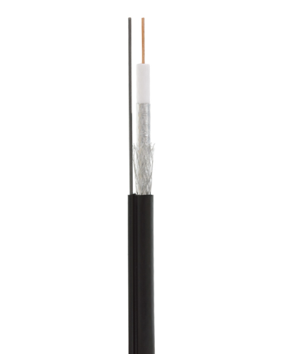 RG-11U, 75 Ом, CCS/Al/Al 83% + ТРОС*1 (бухта 305 м), черный OUTDOOR (01-3021). Кабель коаксиальный радиочастотный. Rexant в Сочи