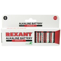 Алкалиновая батарейка AA/LR6 1,5 V 12 шт. REXANT (30-1026). Элемент питания. Rexant