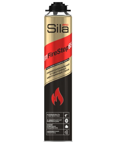 Пена огнестойкая Sila Pro B1 Firestop 65, 850 мл: Пена монтажная профессиональная в Сочи