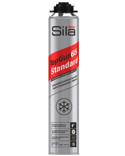 Пена монтажная Sila Pro TopGun 65 STANDARD winter, 850 мл. Пена монтажная профессиональная. Sila в Сочи