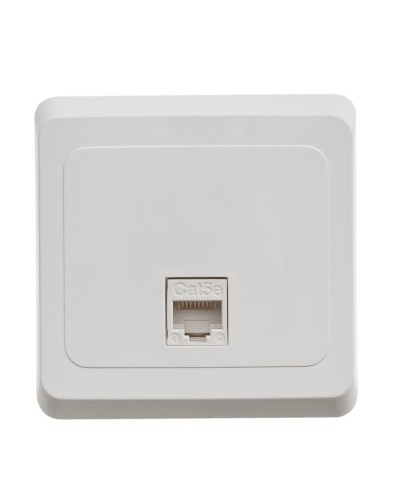 Этюд розетка RJ45, кат. 5Е, 1-местная, в сборе, скрытой установки, белый (KOMC-001B). Розетка компьютерная. Systeme Electric в Сочи