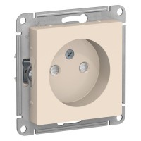 AtlasDesign розетка 1-местная без заземления со шторками, скрытой установки, механизм, бежевый (ATN000249). Розетка. Systeme Electric