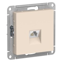 AtlasDesign розетка RJ11 1-местная, скрытой установки, механизм, бежевый (ATN000281). Розетка телефонная. Systeme Electric