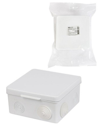 Коробка ОП 100х100х55мм, крышка, IP54, 8вх. (SQ1401-0513). Распаячная коробка. TDM ЕLECTRIC в Сочи