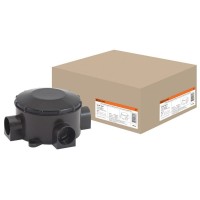 Распаячная коробка ОП D80х35мм, IP42, 3-х рожковая, черная TDM (SQ1401-4044). Распаячная коробка ОП. TDM ЕLECTRIC
