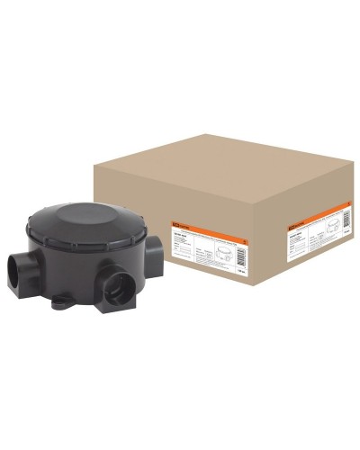 Распаячная коробка ОП D80х35мм, IP42, 3-х рожковая, черная TDM (SQ1401-4044). Распаячная коробка ОП. TDM ЕLECTRIC в Сочи