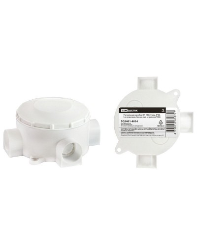 Распаячная коробка ОП D80х35мм, IP42, 3-х рожковая, белая TDM (SQ1401-4014). Распаячная коробка ОП. TDM ЕLECTRIC в Сочи