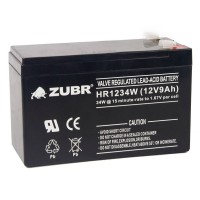 ZUBR HR 1234W (12V, 9Ah). Аккумулятор герметичный свинцово-кислотный. ZUBR