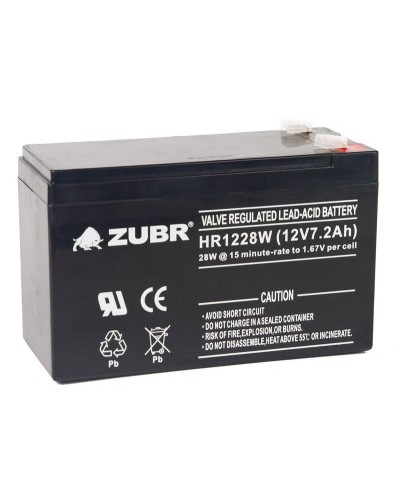 ZUBR HR 1228W (12V, 7,2Ah). Аккумулятор герметичный свинцово-кислотный. ZUBR в Сочи