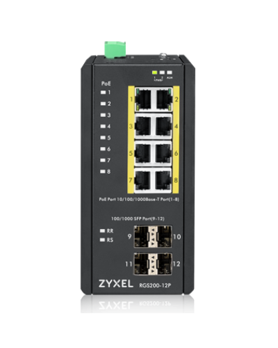 RGS200-12P-ZZ0101F. Промышленный L2 PoE+ коммутатор. ZYXEL в Сочи