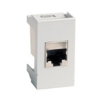 Розетка RJ-45 Viva 1 модуль серая (45138): Розетка компьютерная с одним разъёмом