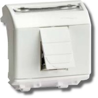 Розетка RJ-45 Brava 2 модуля белая (76450B): Розетка компьютерная с двумя разъёмами
